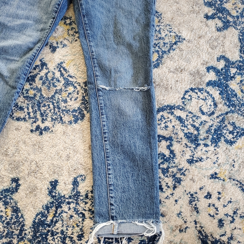 Free People We The Free Stella Skinny Jean Rip & Repair Raw Hem 28 - Picture 6 of 13